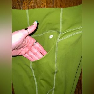 Green Fabletics capri pure luxe leggings